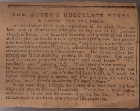 QUEEN VICTORIA BOER WAR ´CHRISTMAS´ CHOCOLATE TIN. (& EARLY NEWSPAPER ARTICLE)