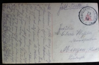 GERMAN WW1 ´ROMANTIC GESTURE´ POSTCARD. Posted,23rd Jan,1915 at ´Field Post´ LUDWIGSBURG to KLARA KESSLER inMENGEN (PFB Series 3514/5)