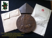 Superb 1914 Star & Bar Trio & Plaque.1st/Devons. KILLED IN ACTION. (A Christmas Truce Casualty). 24th December,1914.