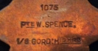 AN INTERESTING 1914 Star & Bar Trio with Wounded Badge.
To: 1075. Pte. William Spence. 1/6th GORDON HIGHLANDERS.

