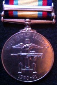 GULF MEDAL (1992) with clasp 16 Jan to 28 Feb 1991.
To: MR J.COATES. BAE .
A Scarce award to a Civilian who served with British Aerospace.