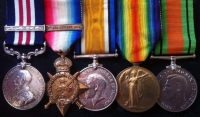 MILITARY MEDAL (GVR) & SECOND AWARD BAR  & 1914 Star & Bar Trio with Defence Medal. To: 9739 DVR  F.C. BENTLEY. R.F.A.
&  "C"Bty / 291 Bde, 58th (LONDON DIVISION) ROYAL FIELD ARTILLERY
