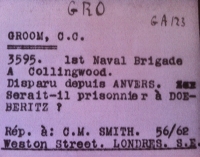 AN EXCELLENT ROYAL NAVAL DIVISION 1914 STAR & BAR TRIO. To: L.3/3595. C. GROOM. A.B. R.N.V.R. COLLINGWOOD BTTN. R.N.D. (CAPTURED at ANTWERP PRISONER OF WAR at DOBERITZ) A Classic RND P.O.W.