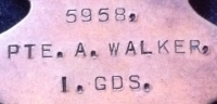 A RARE & DESIRABLE 1914-15 Trio & Plaque. To: 5958. Pte.A.WALKER. 1st Bn IRISH GUARDS. ( Died of Wounds at Home ).
Private Walker is buried at St Michael