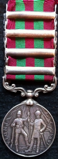 A VERY SCARCE FOUR CLASP INDIA MEDAL (1896) 