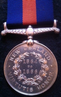 NEW ZEALAND MEDAL1864 to 1866. To: 83. JOHN THOMPSON. 43rd Lt INFTRy (Ox & Bucks Light Infantry)  With medal roll.