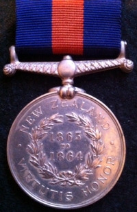 NEW ZEALAND MEDAL.1863 to 1864 To: 200 CHAs PEWFNER. 43rd Lt INFTRy (Ox & Bucks Light Infantry)  With medal roll.