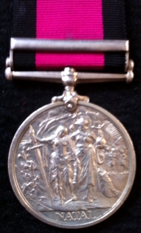 NATAL REBELLION MEDAL (1907) 1906 CLASP. To :Pte C.E. WHITE. LANCS & YORKS CONT. ( EF ) Scarce .