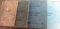 THE FOUR IMPORTANT &  EXCITING "FIGHTER COMMAND" R.A.F. FLYING LOG BOOKS. Of: 26077 Flt/Cadet - Wing Commander David W. Bayne. R.A.F.1926-1955.Who fought in post WW1 India & in The Battle of Britain.