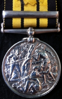 An Excellent East & West Africa Medal ("1891-92"). To: CHARLES RANDOLPH TOMS. H.M.S. WIDGEON. Died of Acute Pneumonia 11th March 1900. Age 28.  Superb EF.