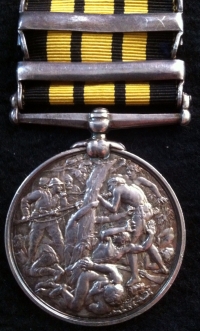 A Scarce Two Clasp East & West Africa Medal ("1893-94") & ("1896-98") 20. Pte. C. Hamilton. 1st West India Regiment.