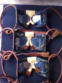 THREE LOVELY PAIRS OF CLASSIC & HIGHLY SOUGHT AFTER  "BATTLE OF BRITAIN" 1940 PATTERN MkIVb (22C/167) FLYING GOGGLES. THREE SETS ONLY ! WHEN THEY