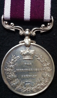 AN INTERESTING (MESOPOTAMIA) "MERITORIOUS SERVICE MEDAL To: 10041 Sgt T.Hollinshead. 7th North Staffs Rgt. 
For "Devotion" during the Gallipoli & Dardanelles campaign.  
