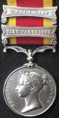 An Unusual Family Grouping: CHINA (PEKIN 1860)-(TAKU FORTS 1860). MERITORIOUS SERVICE MEDAL (EDVII) L.S.G.C. (VR).& O.B.E. (Civ) M.B.E. (Mily) Q.S.A. K.S.A.-(Relief of Ladysmith) Coronation Medal 1911. L.S.G.V. (VR) 
