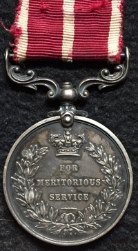 AN INTERESTING & UNUSUAL MERITORIOUS SERVICE MEDAL.(To a Private!!) with War Medal & Victory Medal & Mentioned in Despatches by General Haig. To:S4-199237 Pte C.W. BURLEY. R.A.S.C. 
