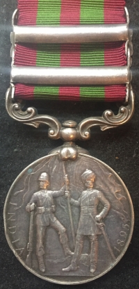 INDIA GENERAL SERVICE MEDAL 1896. (TIRAH 1897-98 & PUNJAB FRONTIER 1897-98) To: 4261 Pte. C. ROBINS. 2nd Bn ROYAL SUSSEX REGt (With full service papers & copy medal roll) 