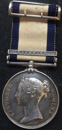 A SUPERB PAIR OF NAVAL GENERAL SERVICE MEDALS. To:
Midshipman Lt JOSEPH RAY. “VICTORIOUS WITH RIVOLI” HMS VICTORIOUS  & Landsman JOSEPH RAY. “NAVARINO” HMS ASIA.