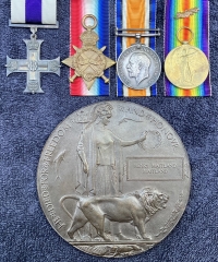 An Extremely Rare  “INTELLIGENCE CORPS” (Special Agent’s) MILITARY CROSS & 1914-15 Star Trio with M.I.D. & Commemorative Plaque. 2nd Lt HENRY M. MAITLAND. Died of Spanish Flu & pneumonia 10th NOVEMBER 1918.