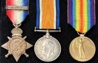 An Historic “Three Casualty Brothers” grouping of Eight medals, Two Plaques, & S.W.Badge. 1914 Trio, K.I.A. Neuve Chapelle, (2/Wilts), 1915 Trio, K.I.A. Vimy Ridge, (7/Royal Dublin Fus) & Pair. Serious Wound, Gallipoli, (1st Wilts)