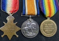 An Unusual Boer War, Great War, QSA & 1914-15 Trio. To: 6795. Pte A. DE  BANK. 2: R: BERKS. REGt, Later SE.11434, Pte,A, DEBANK. A.V.C. (Army Vets’ Corps).Wounded WW1. With father’s “Hearts of Oak Society” Large Silver Medal.