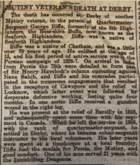 An Ultra Rare Victorian Trio. I.G.S. (PERSIA) & Indian Mutiny  (DEFENCE OF LUCKNOW)-(LUCKNOW) L.S.G.C. Q.M.Sgt. G. ILIFFE, 78th HIGHrs (2nd Seaforths) Wounded 23rd Sept 1857,At The Battle of Alambagh (LUCKNOW).