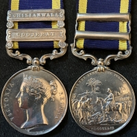 A Very Desirable & High Grade PUNJAB MEDAL 1849.  (GOOJERAT)-(CHILIANWALA). To. B. GOODCHILD. 24th Foot Regt. With confirming medal roll.