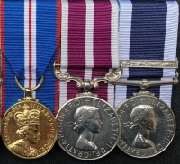 An Outstanding & Unique Royal Navy “South Atlantic” Group of Five.
British Empire Medal, South Atlantic Medal, Golden Jubilee Medal 1977, Meritorious Service Medal (QEII), L.S.G.C & Bar.